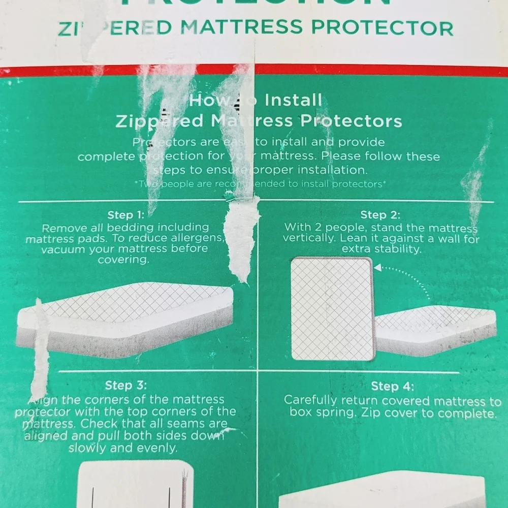 AllerEase Waterproof and Allergy Zippered Soft Mattress Protector Twin Size NWT
